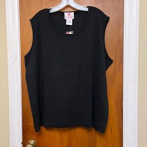 🆕Quacker Factory Plus size 3X black sparkly  sleeveless top. 3X.          O1